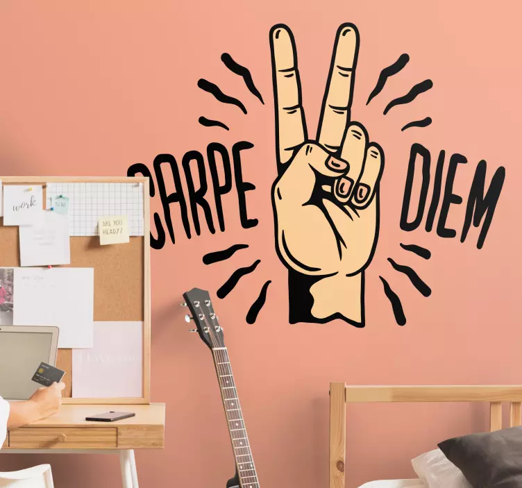 nalepky na stenu zvierata symbol ruky mier - Tenstickers