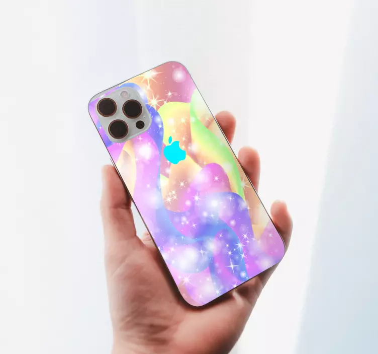 nalepky na stenu zvierata trblietavé farebné vlny - Tenstickers