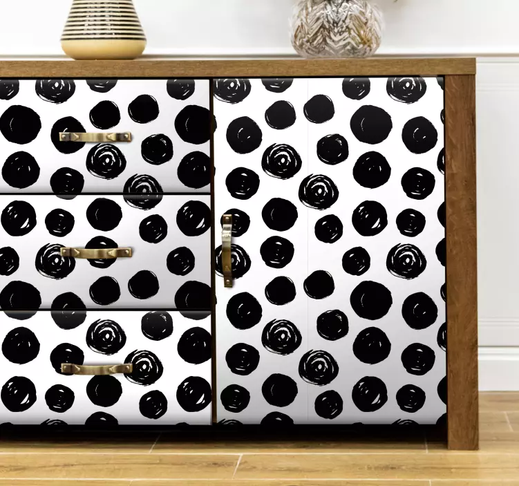 Nálepky na nábytok s odvážnym bodkovaným vzorom - Tenstickers