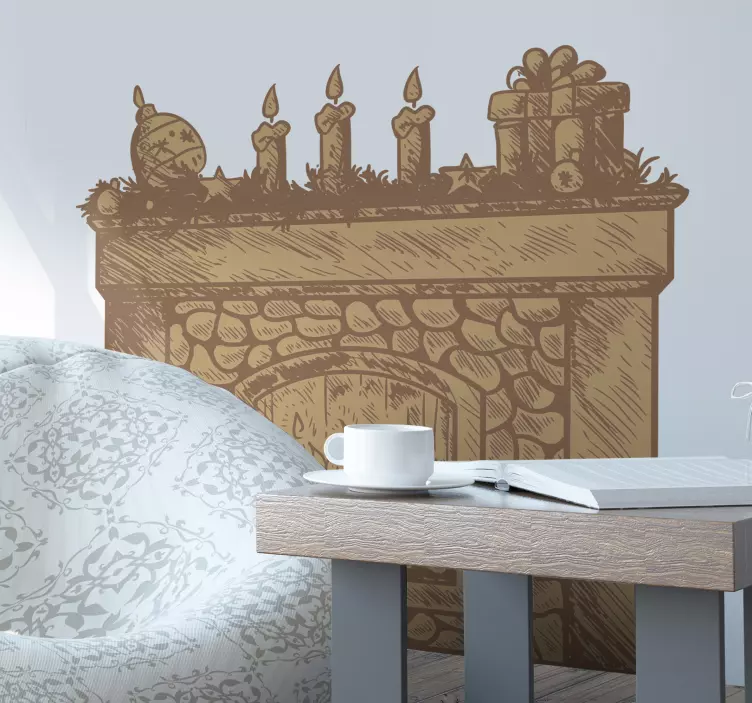 Nálepka na stenu obývačky útulná výzdoba rímsy - Tenstickers