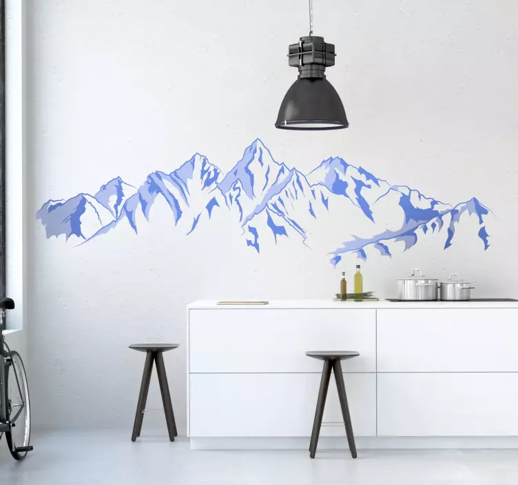 nalepky na stenu zvierata vinilo decorativo montaña nevada - Tenstickers