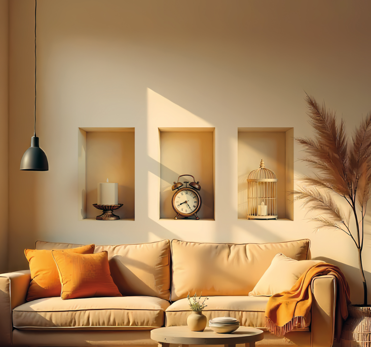 nalepky na stenu zvierata vintage prvky v ráme - Tenstickers