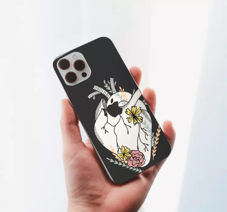 nalepky na stenu zvierata vták a kvety - Tenstickers