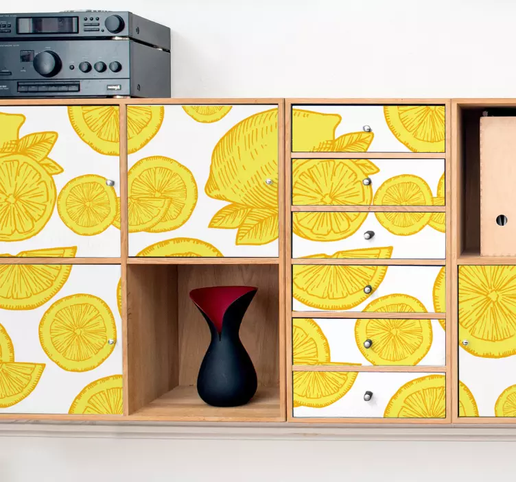 nalepky na stenu zvierata vzor plátok citróna - Tenstickers