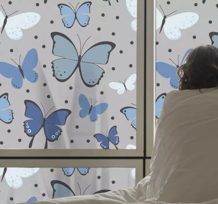 nalepky na stenu zvierata živý motív motýľa - Tenstickers