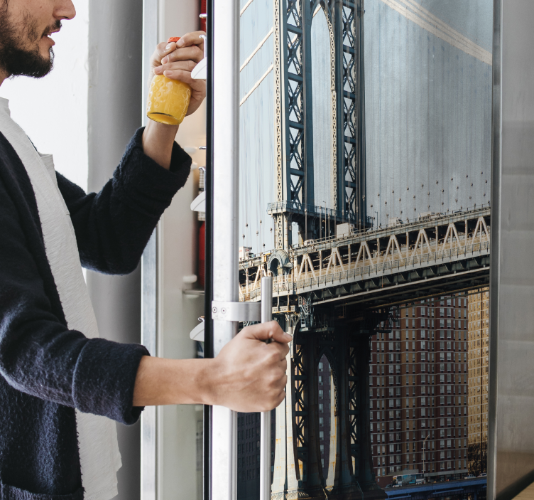 samolepky na chladničku pohľad na manhattanský most - Tenstickers