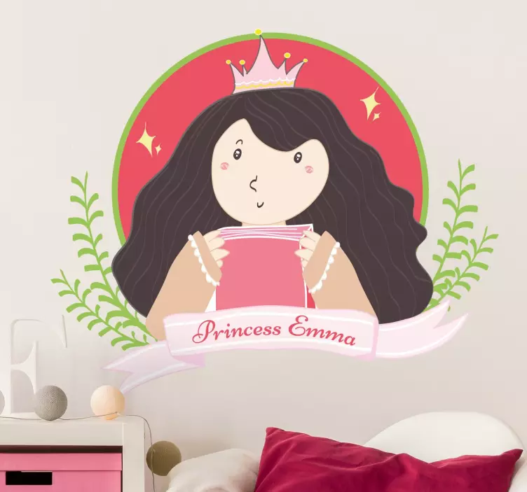 detské nálepky na stenu vlastný emblém princeznej - Tenstickers