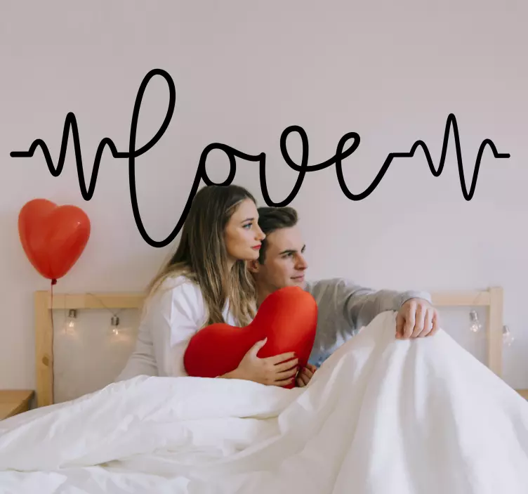 nalepky nad postel tlkot srdca lásky - Tenstickers