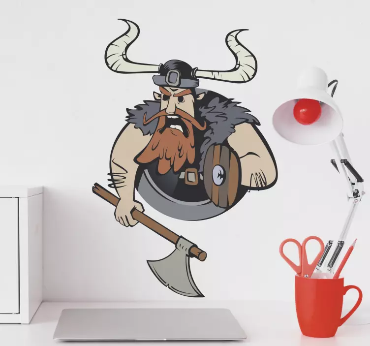 Nalepky na stenu zvieratá vznetlivý vikingský bojovník - Tenstickers