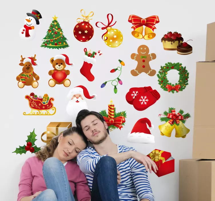 Nálepky na vianočné dekorácie - Tenstickers
