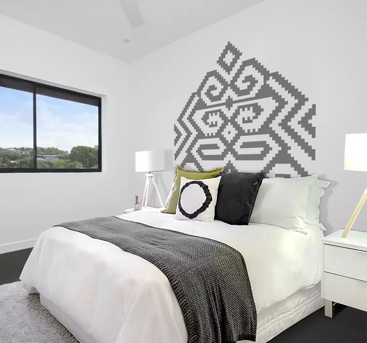 nalepky nad postel motív geometrického vzoru - Tenstickers