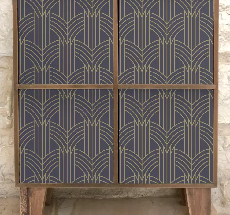 Nálepka na nábytok v štýle art deco s geo vzorom - Tenstickers