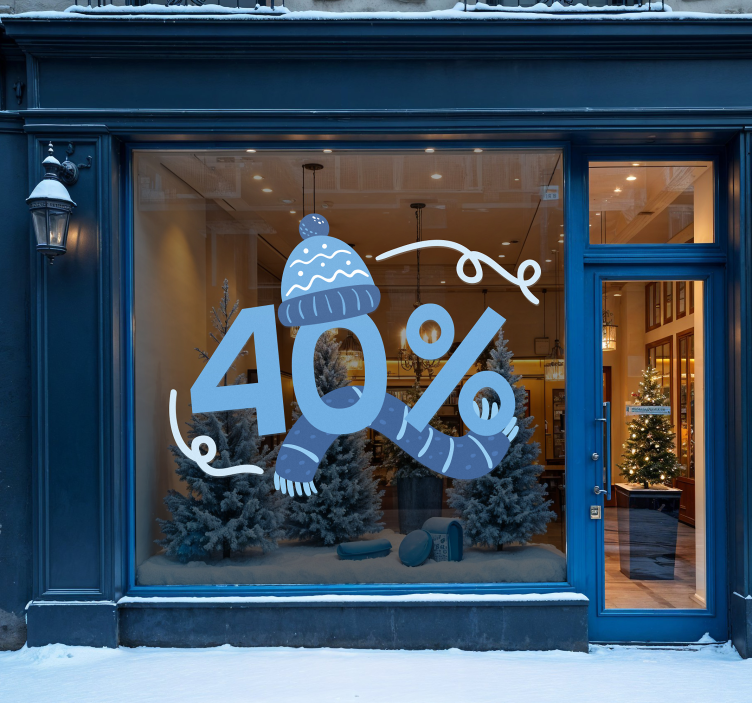 nálepky s výpredajmi modrá zimná zľava - Tenstickers