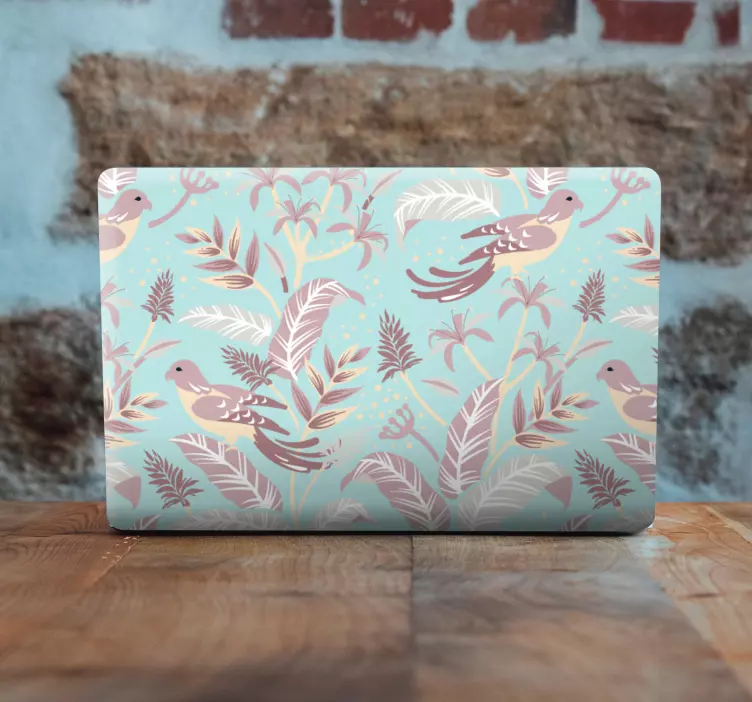 Modré a ružové vzory vzorov flóry na prenosnom počítači - Tenstickers