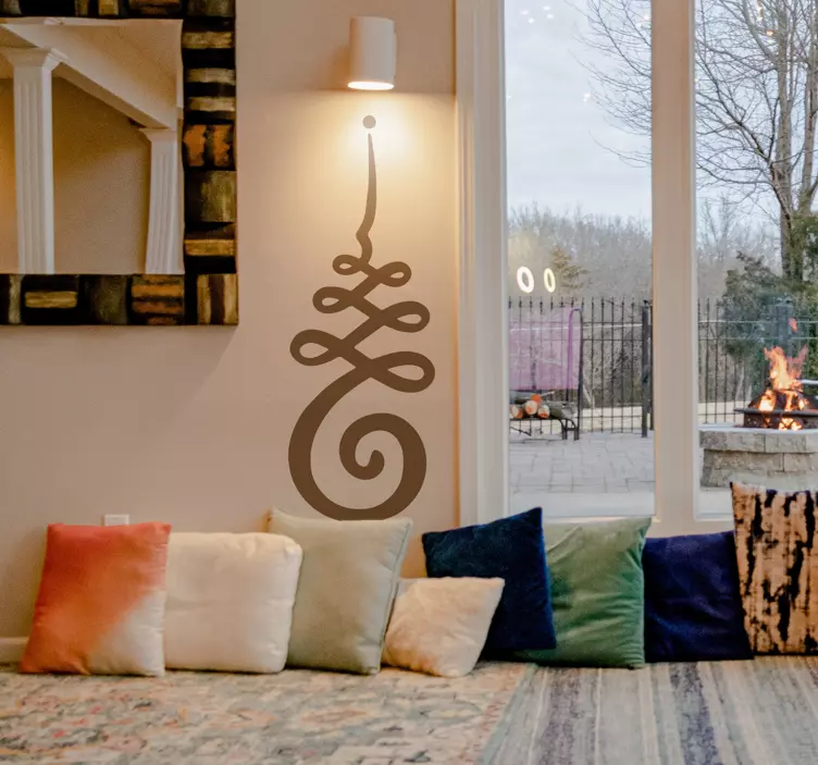 Nálepka na tapetu so symbolom unalome - Tenstickers