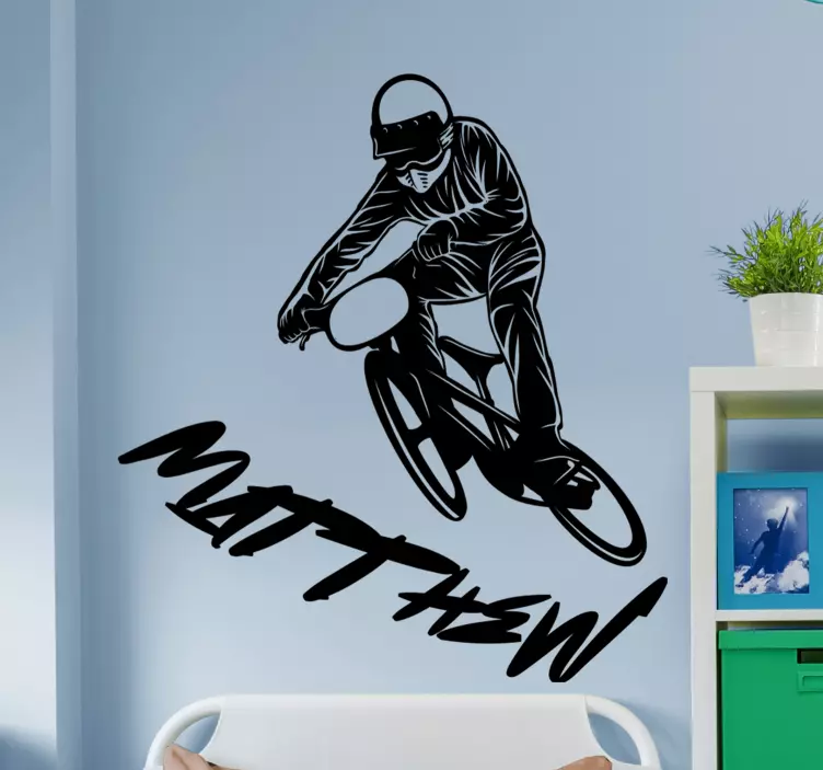 Názov graffiti s mestskou nálepkou na bicykli - Tenstickers