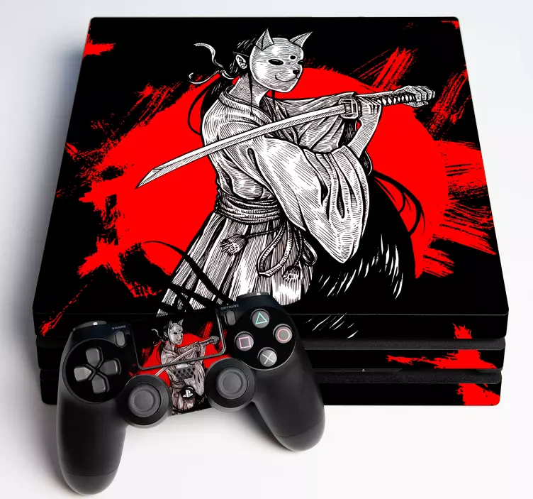Vinylová samolepka ninja girl ps4 - Tenstickers