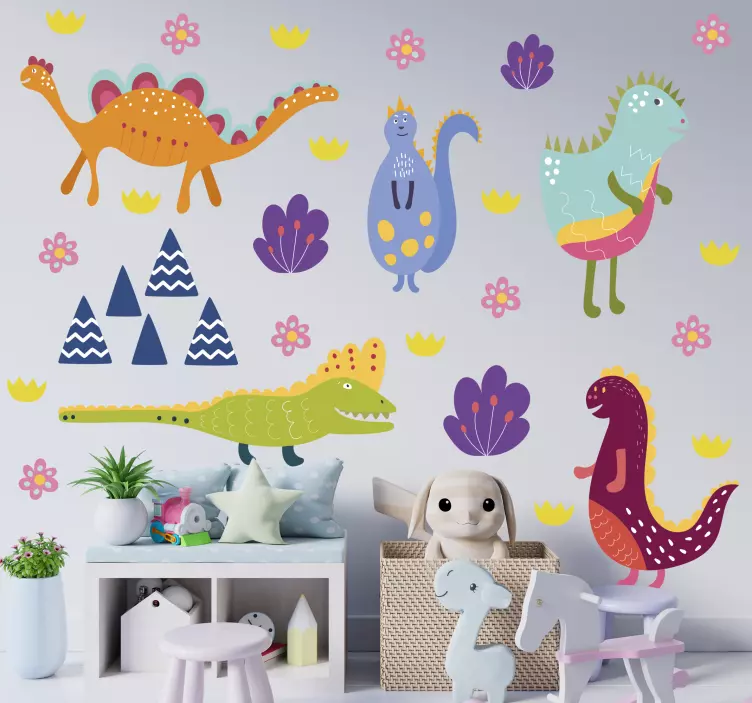 Samolepka na set s nordickým dinosaurom - Tenstickers