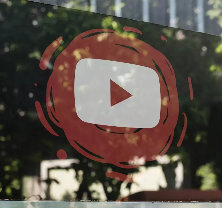 Youtube nakreslená nálepka na okno s logom - Tenstickers