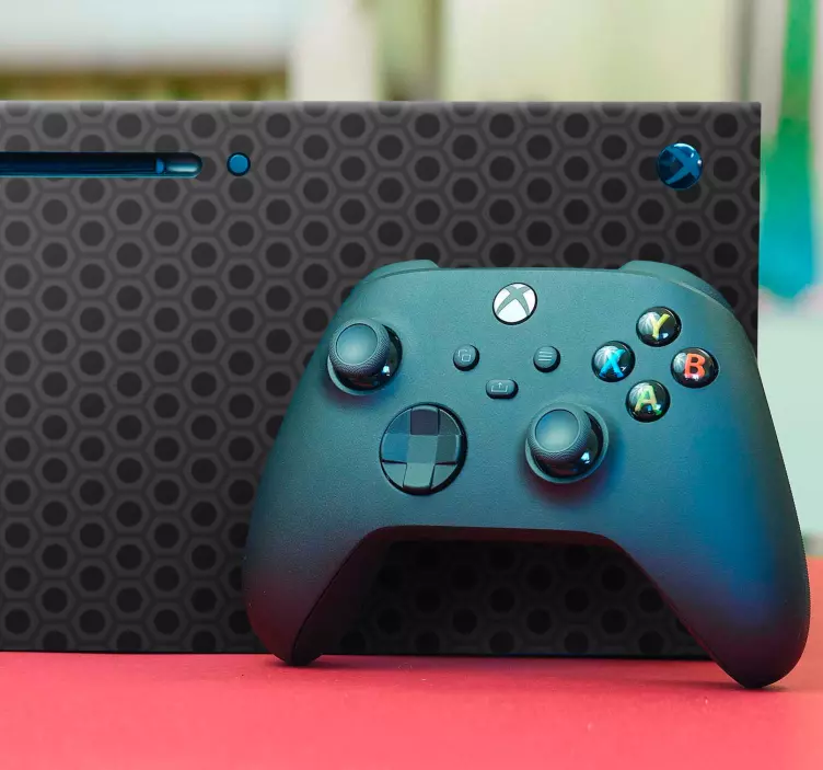 Tmavošedá koža z uhlíkových vlákien s textúrou xbox - Tenstickers