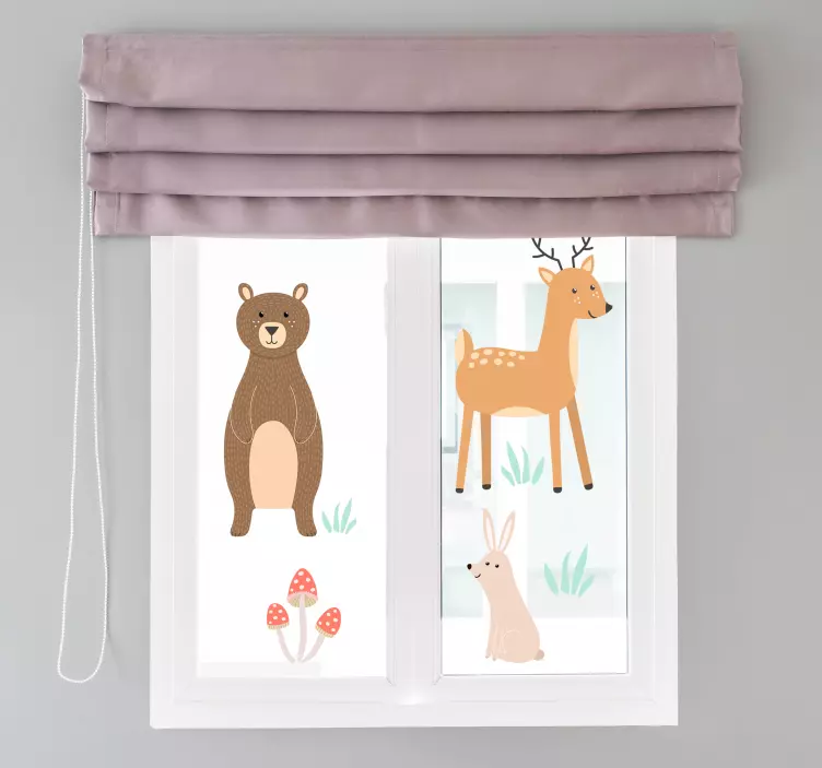 Samolepka na okno pre lesné zvieratá - Tenstickers