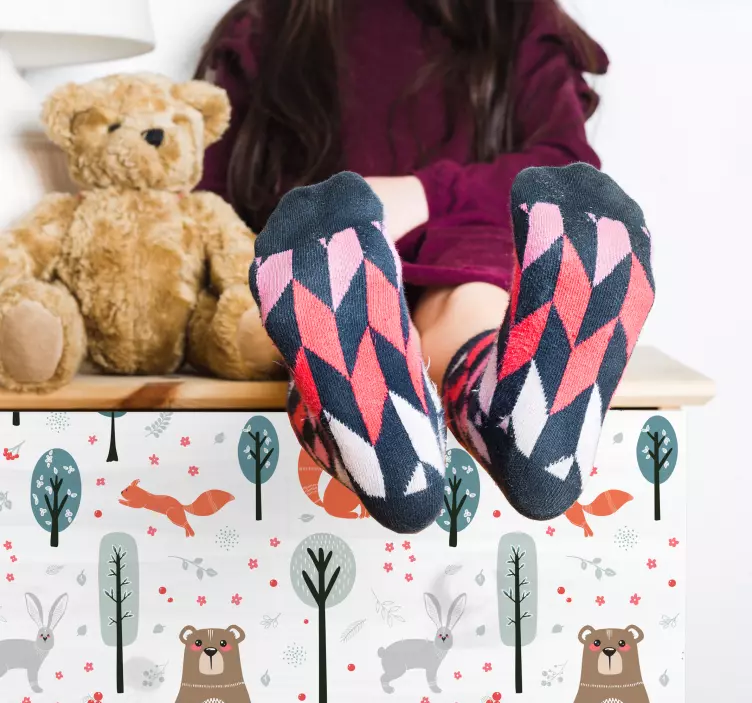 Nálepka na nábytok priatelia severských zvierat - Tenstickers