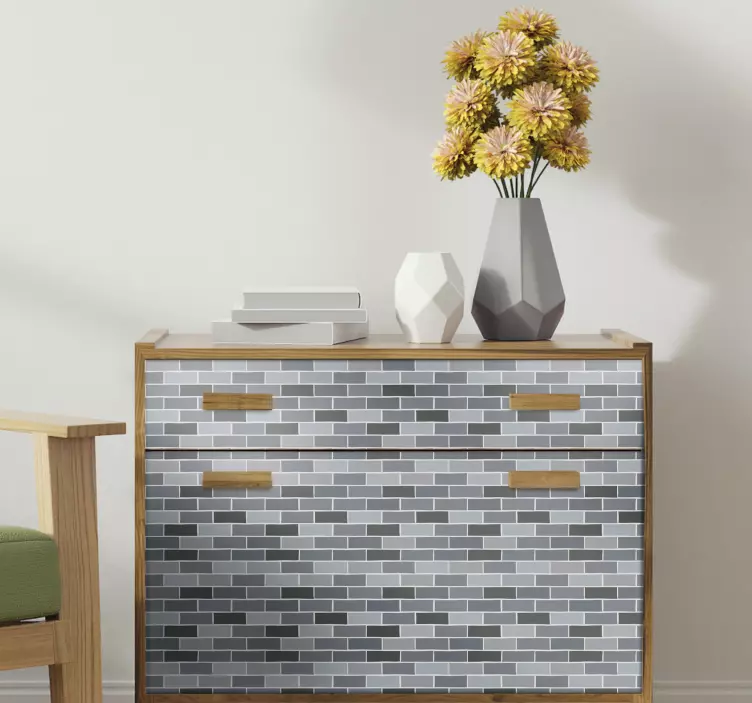 Samolepka na nábytok z priehľadných tehál - Tenstickers