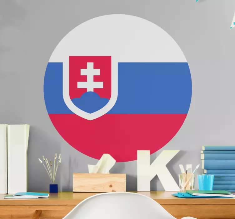 Okrúhla nálepka so slovenskou vlajkou - Tenstickers