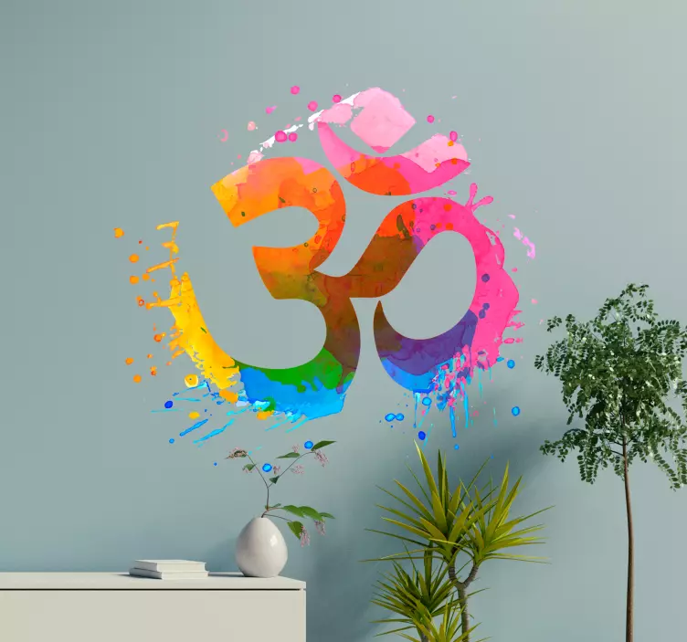 Samolepka na stenu z jogy na om jogu - Tenstickers