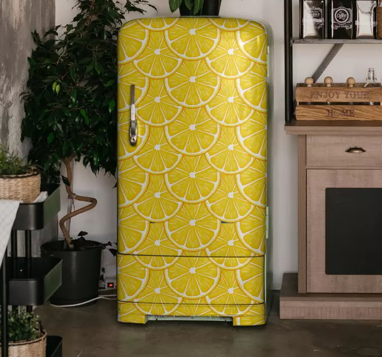 Oranžový vzor nálepky na chladničku - Tenstickers