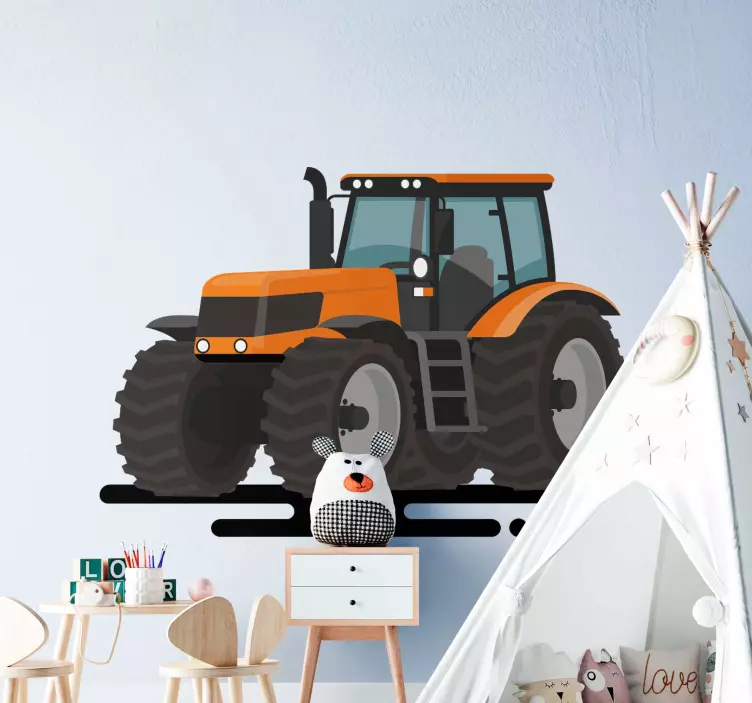 Oranžová samolepka na traktory - Tenstickers