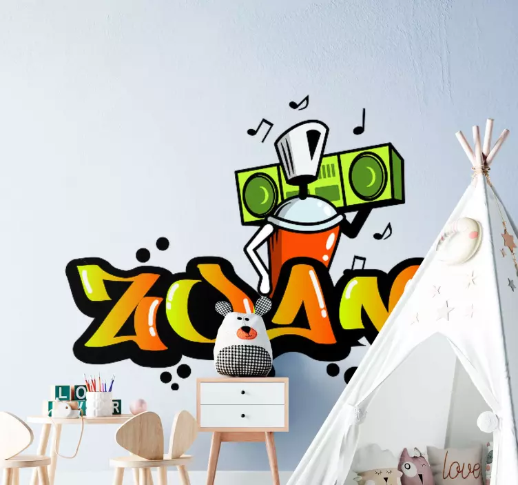 Osobný názov graffiti mestská nálepka - Tenstickers