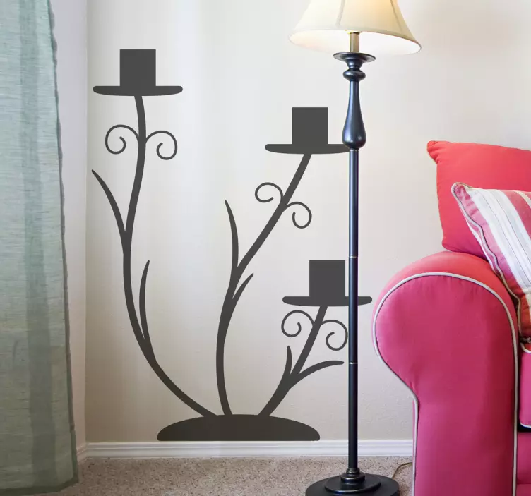 Ozdobná nálepka elegantná kvetinová silueta - Tenstickers