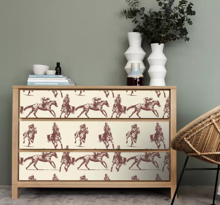 Nálepky na nábytok motív jazdeckého vzoru - Tenstickers