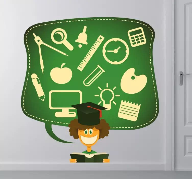 Ozdobná nálepka pre myšlienky študenta školy - Tenstickers