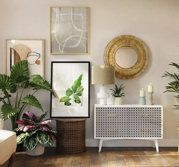 Nálepky na nábytok moderný listový vzor - Tenstickers