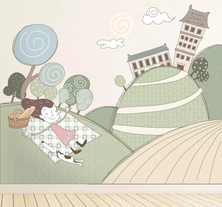 Ozdobná nálepka veselý dievčenský piknik - Tenstickers