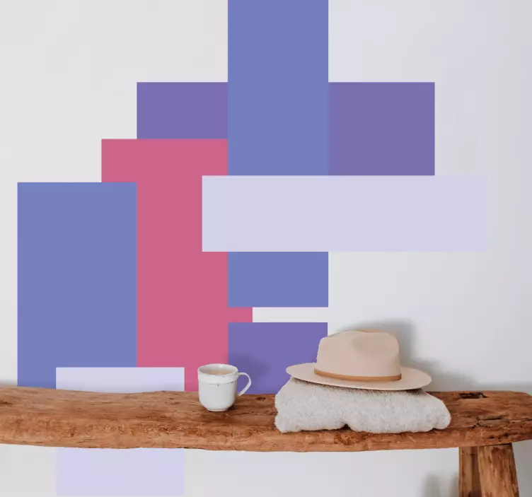 Nálepka na stenu vrstvené geometrické bloky - Tenstickers
