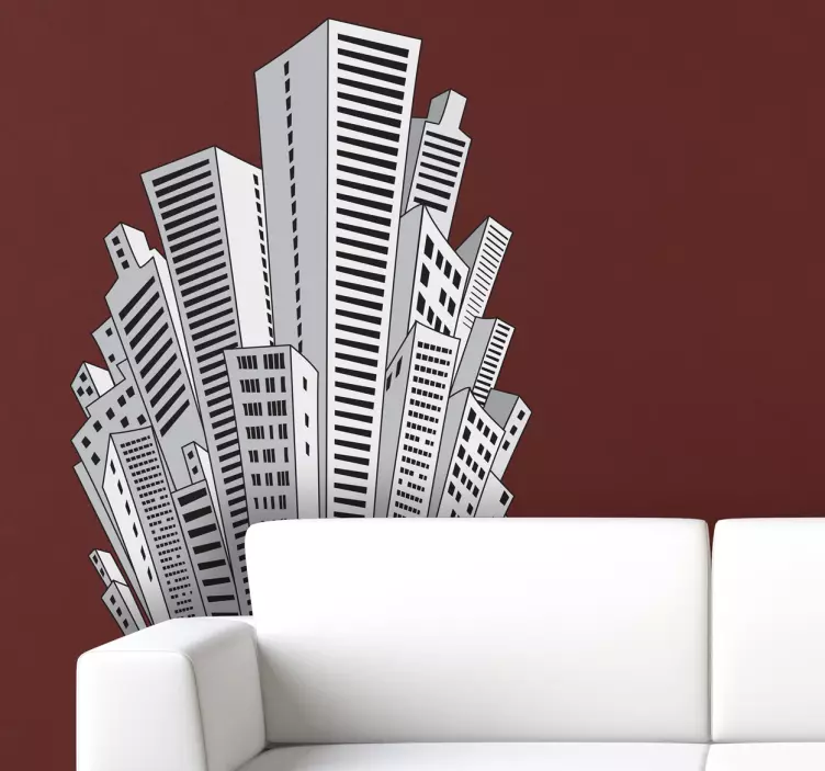 Ozdobná nálepka výbuch mestského mrakodrapu - Tenstickers