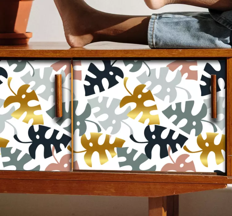 Ozdobná nálepka výrazné vzory listov - Tenstickers