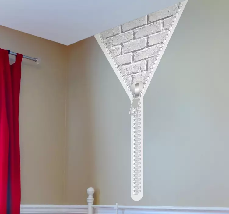 Ozdobná nálepka z tehlovej steny na zips - Tenstickers