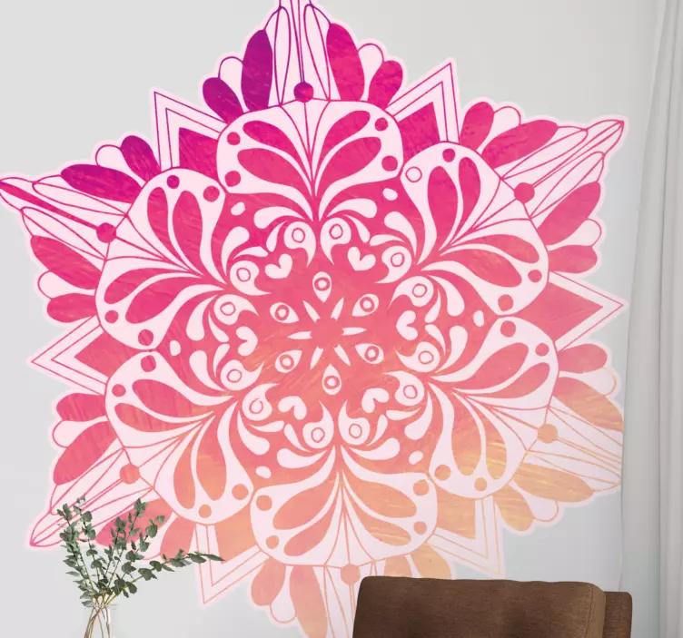 Nálepka s kvetom zložitá botanická mandala - Tenstickers