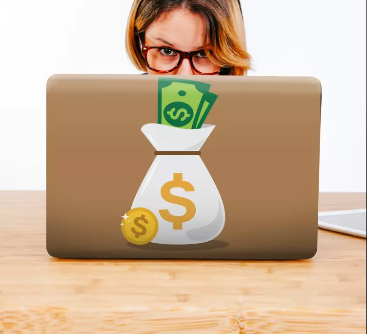 Pekný dizajn taška na peniaze ikona skiny notebooku - Tenstickers