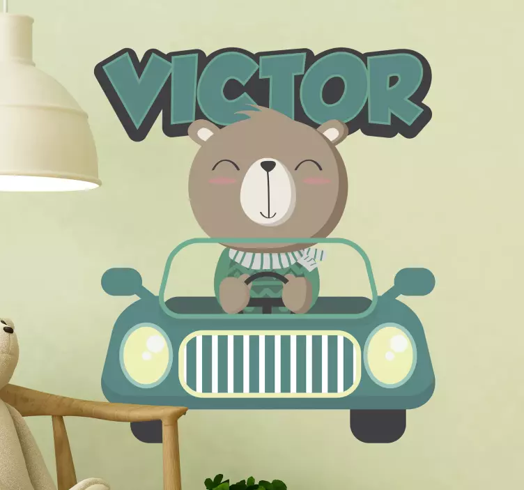 Nálepka na stenu s personalizovaným textom pre auto - Tenstickers