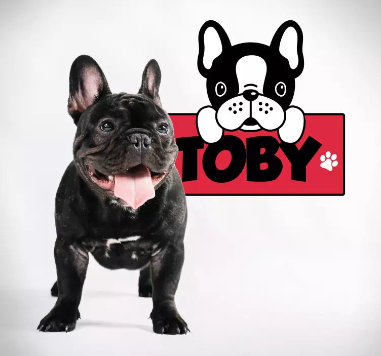 Nálepka na stenu pre buldog prispôsobenú na mieru - Tenstickers