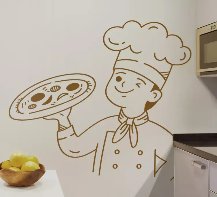 Pizzaïolo výroba Nálepkyna stenu na pizzu - Tenstickers