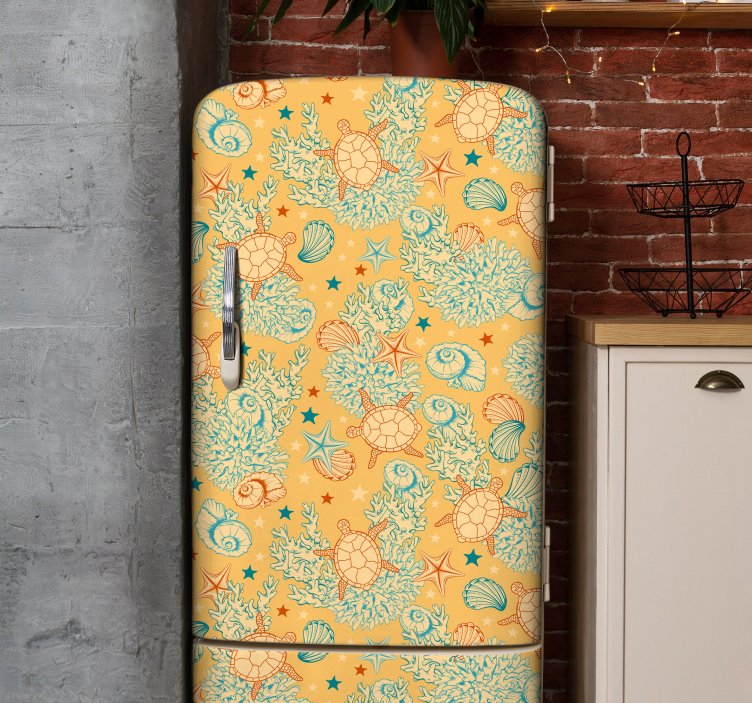 Nálepka chladničky s podmorským životom v mäkkých farbách - Tenstickers