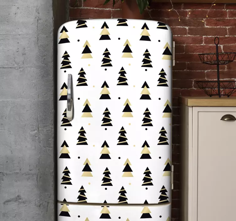 samolepky na chladničku geometrická chladnička - Tenstickers