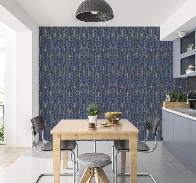 Povrchové polepy vzor Art Deco s zlatými detailmi - Tenstickers