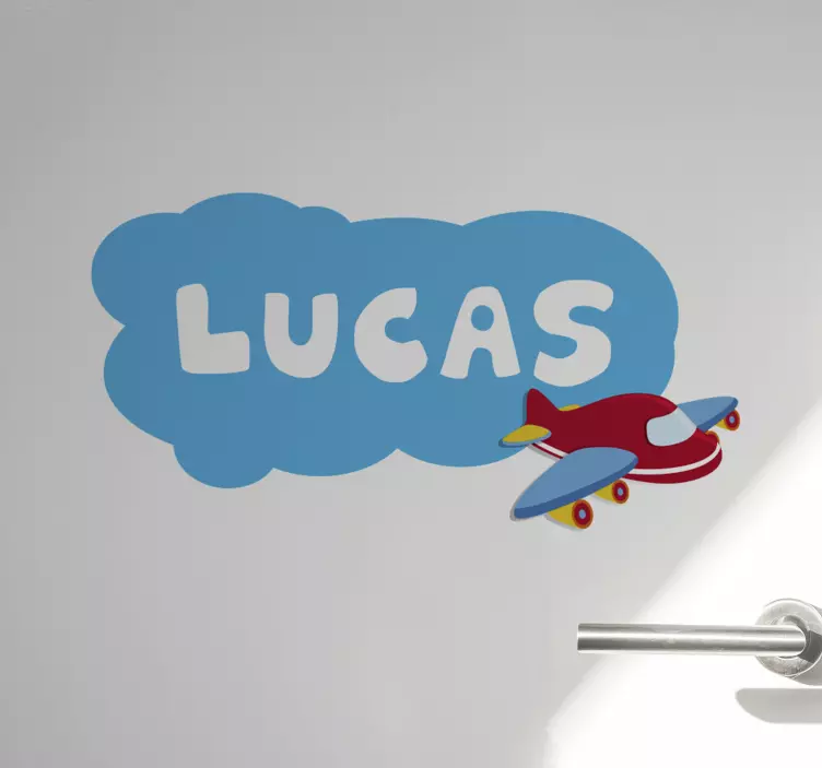 Nálepka s názvom lietadlo a oblak - Tenstickers